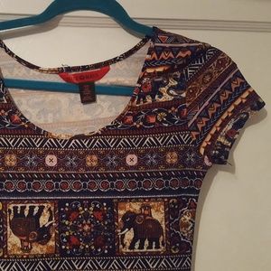 Elephant Print Maxi Dress NWOT